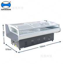 top sliding glass door fresh meat chiller showcase